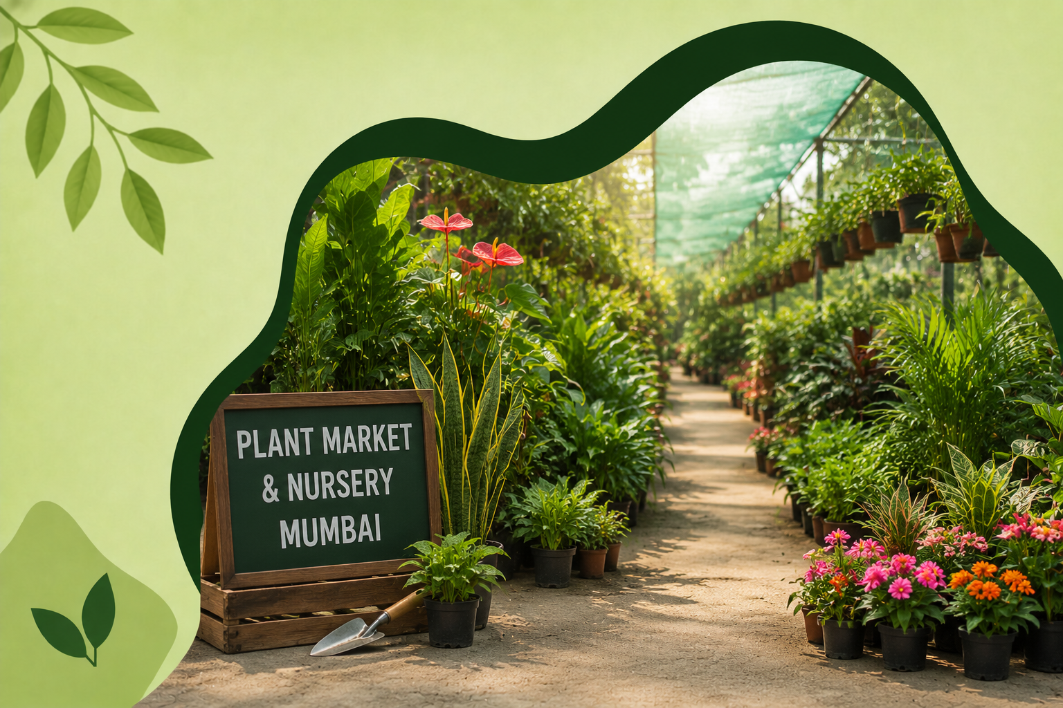 6 Best Plant Market & Plant Nursery Near Me Mumbai (2026 Guide) – Beautiful Mumbai plant nursery showcasing ornamental plants, flowering pots, tropical greenery, and gardening essentials for balcony, terrace, and home gardens