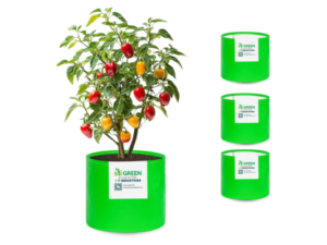 HDPE Grow Bags 18X18 Inch (Pack of 4) 260 GSM Plant Grow Bags UV-Protected Garden Bag Growbags for Plants Terrace Gardening Heavy Duty Plant Bag