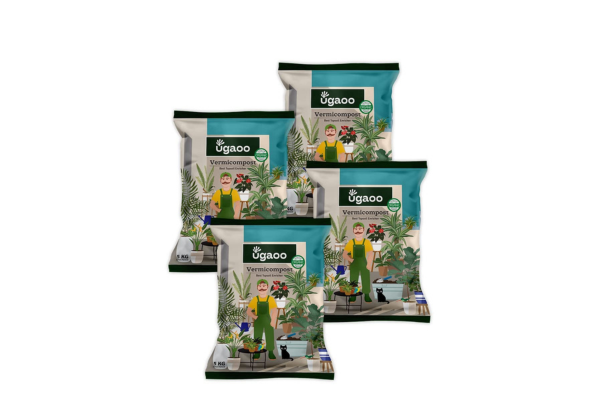 Ugaoo Organic Vermicompost for Plants 20 Kg Pure Earthworm Compost Manure Rich in NPK & Micronutrients Natural Plant Food for Indoor, Outdoor Flowering & Home Garden Sterilized and Odour-Free