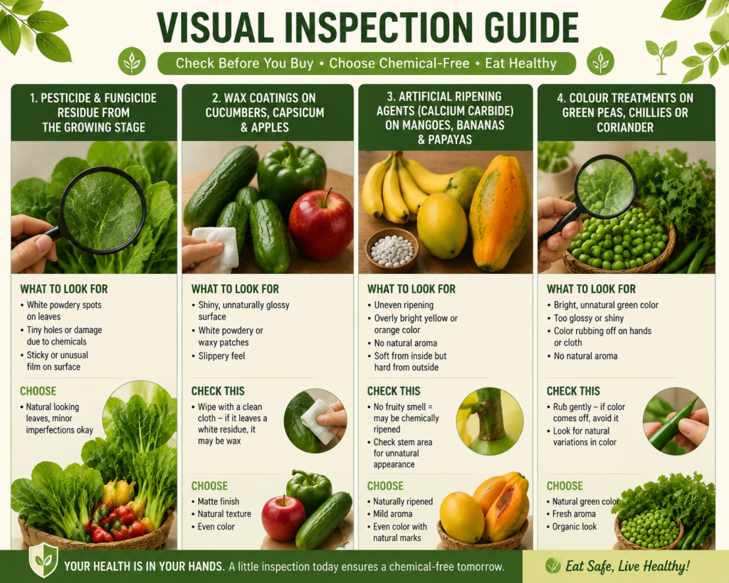 Visual Inspection Of Vegetables To Check For Pesticides And Chemicals Before Cooking In Kitchen