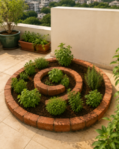 corner herb spiral garden