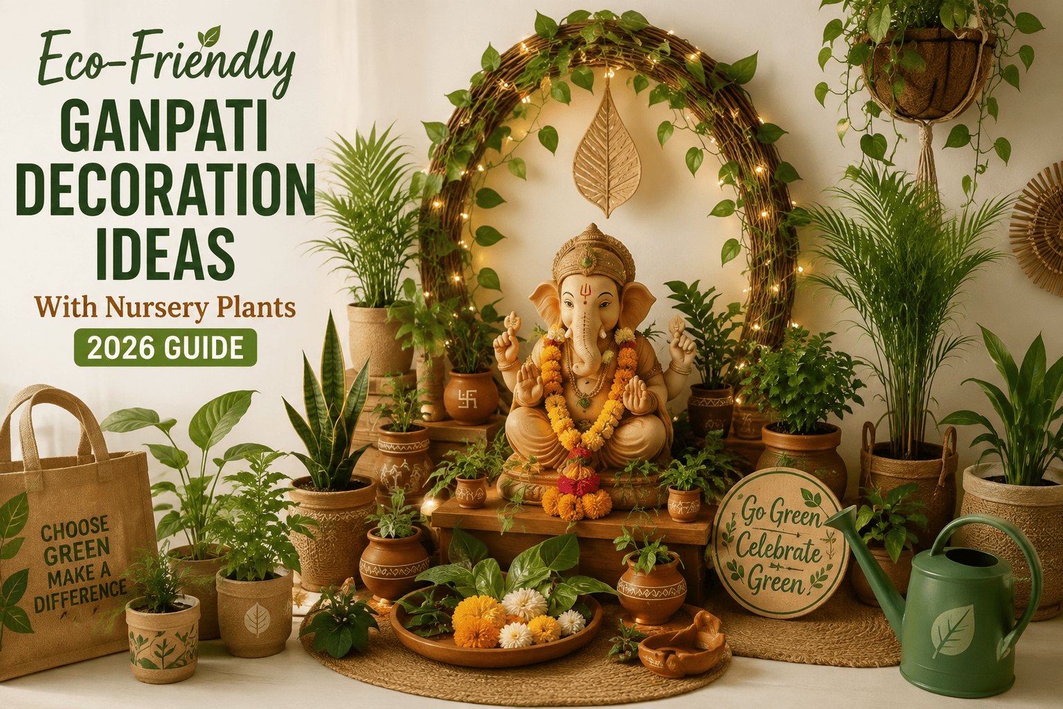 Eco Friendly Ganpati Decoration Ideas with Nursery Plants (2026 Guide)